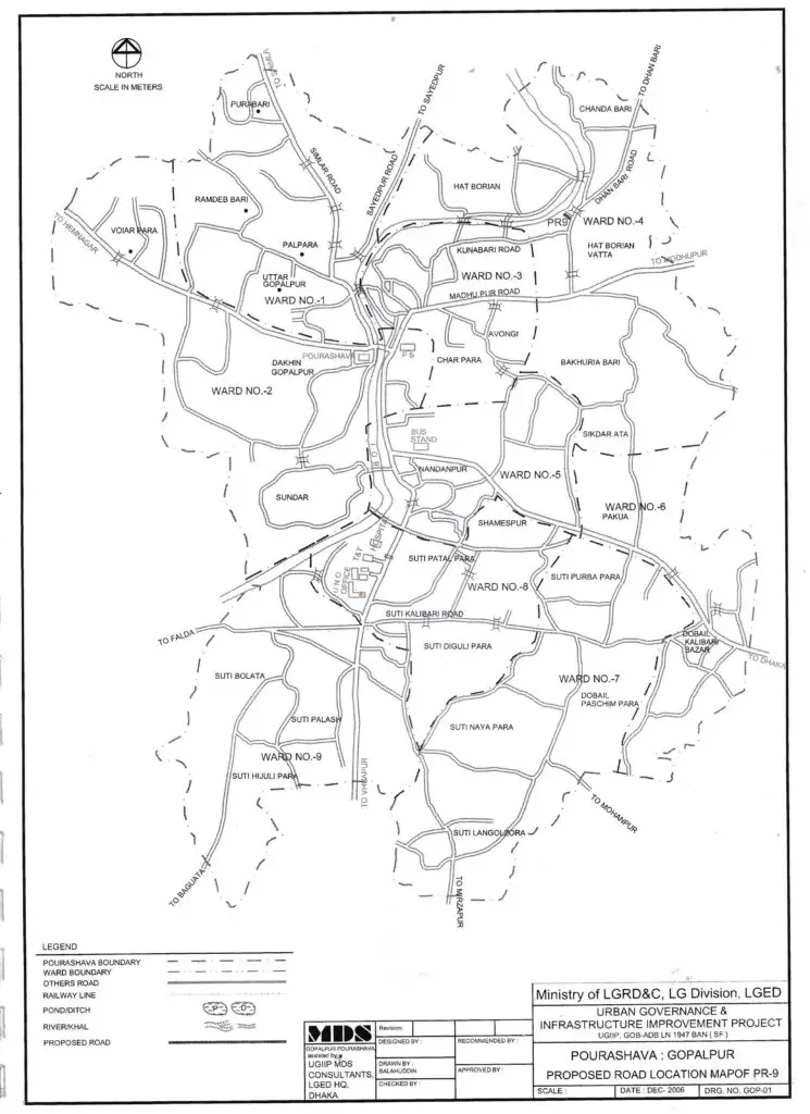 Map Gopalpur pourashava